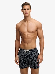 SUPERDRY Blue Premium Printed 15-inch Swim Shorts - Image 5 of 9