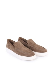 Off The Hook Natural Scottie Suede Slip On Loafers with Platform Sole - Image 1 of 6