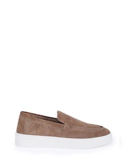 Off The Hook Natural Scottie Suede Slip On Loafers with Platform Sole - Image 2 of 6