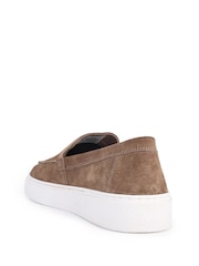 Off The Hook Natural Scottie Suede Slip On Loafers with Platform Sole - Image 3 of 6