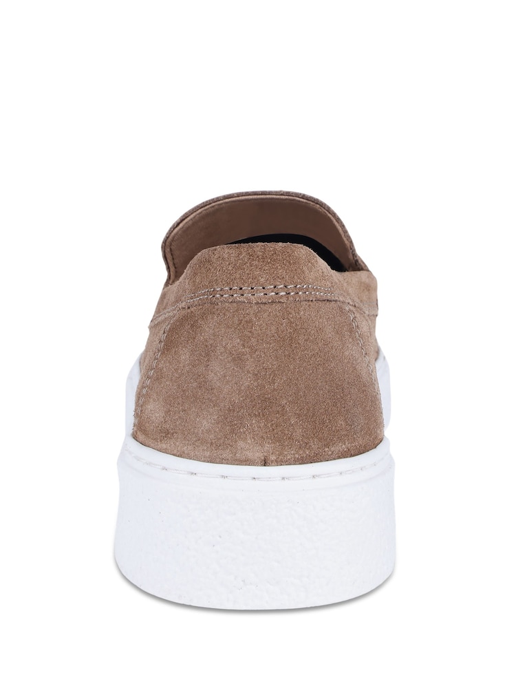 Off The Hook Natural Scottie Suede Slip On Loafers with Platform Sole - Image 6 of 6