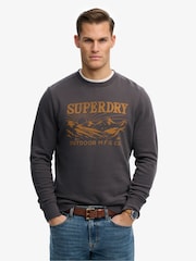 SUPERDRY Grey Retro Outdoor Relaxed Sweatshirt - Image 1 of 7