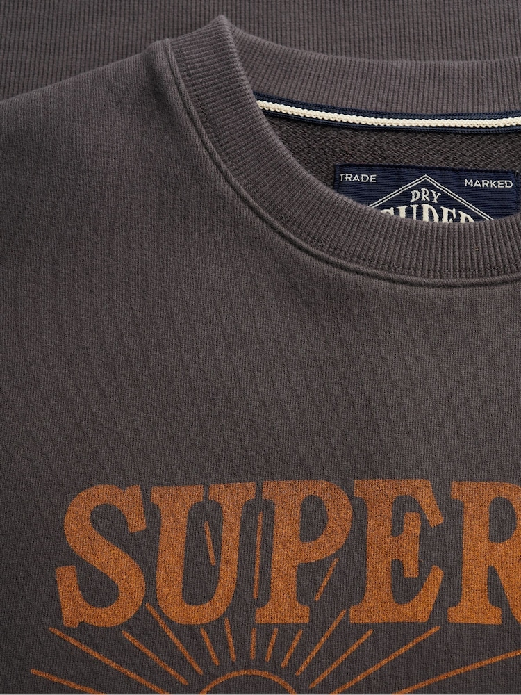 SUPERDRY Grey Retro Outdoor Relaxed Sweatshirt - Image 7 of 7