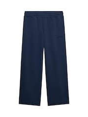 SUPERDRY Blue Essential Logo Wide Leg Joggers - Image 1 of 2