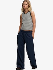 SUPERDRY Blue Essential Logo Wide Leg Joggers - Image 4 of 8