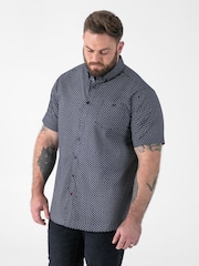 D555 Blue Icon AO Print Short Sleeve Button Down Collar Shirt - Image 1 of 6