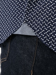 D555 Blue Icon AO Print Short Sleeve Button Down Collar Shirt - Image 5 of 6