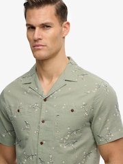 SUPERDRY Green Short Sleeve Printed Beach Shirt - Image 2 of 8