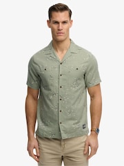 SUPERDRY Green Short Sleeve Printed Beach Shirt - Image 5 of 8