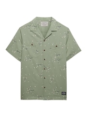 SUPERDRY Green Short Sleeve Printed Beach Shirt - Image 7 of 8