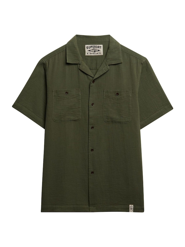 SUPERDRY Green The Merchant Store - Textured Short Sleeve Shirt - Image 7 of 7
