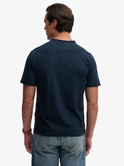 Синий - SUPERDRY Классическая футболка из хлопок и лен с коротким рукавом - Изображение 3 8