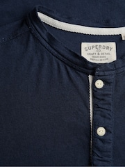 Синий - SUPERDRY Классическая футболка из хлопок и лен с коротким рукавом - Изображение 8 8