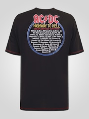 D555 Black Official ACDC Highway To Hell Printed Crew Neck T-Shirt - Image 7 of 7