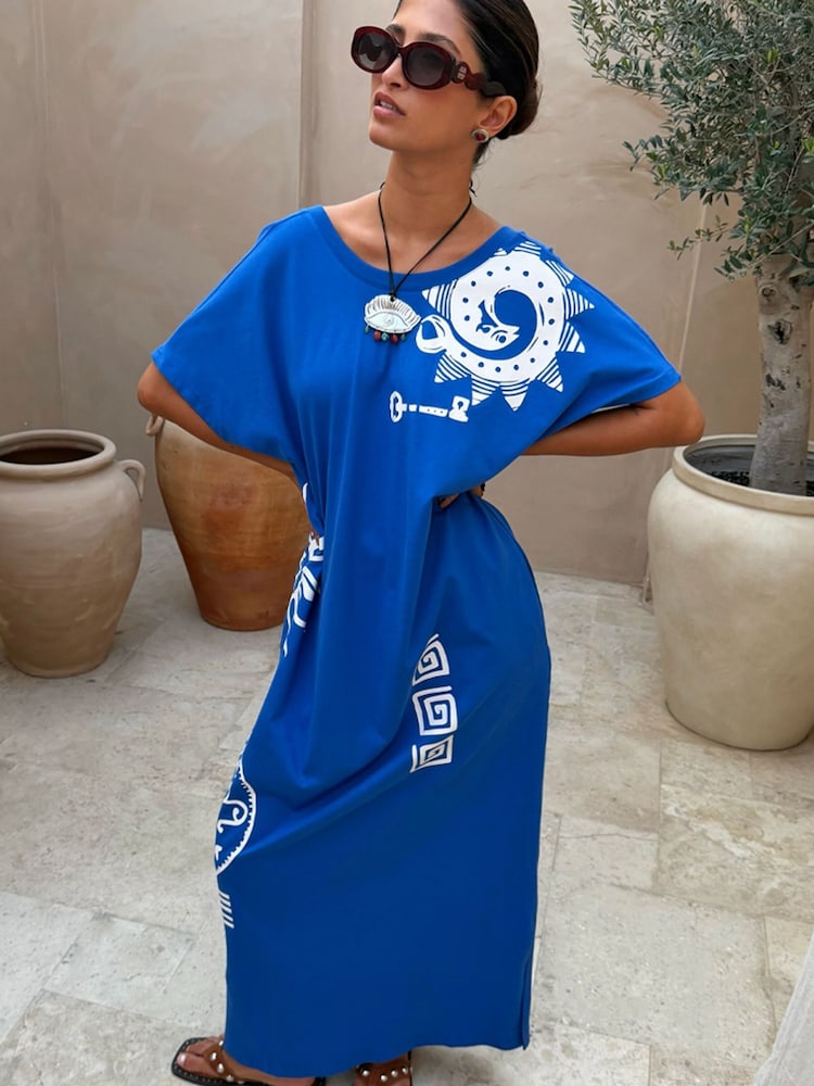 Never Fully Dressed Blue Dolce Vita T-Shirt Dress - Image 2 of 5 Never Fully Dressed Blue Dolce Vita T-Shirt Dress - Image 2 of 5