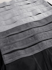 Black Grey Waistband A-Front Cotton Rich Boxers 10 Pack - Image 13 of 14