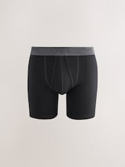 Black Grey Waistband A-Front Cotton Rich Boxers 10 Pack - Image 2 of 14
