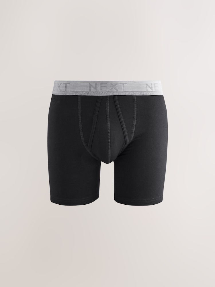 Black Grey Waistband A-Front Cotton Rich Boxers 10 Pack - Image 6 of 6 Black Grey Waistband A-Front Cotton Rich Boxers 10 Pack - Image 6 of 6