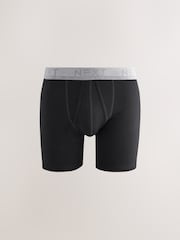 Black Grey Waistband A-Front Cotton Rich Boxers 10 Pack - Image 9 of 14