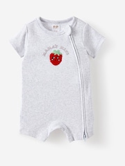 Cotton On Grey Short Sleeve Zip Romper - Image 1 of 2