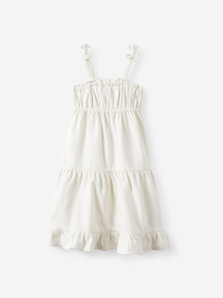 Cotton On White Sleeveless Denim Tiered Dress - Image 1 of 2