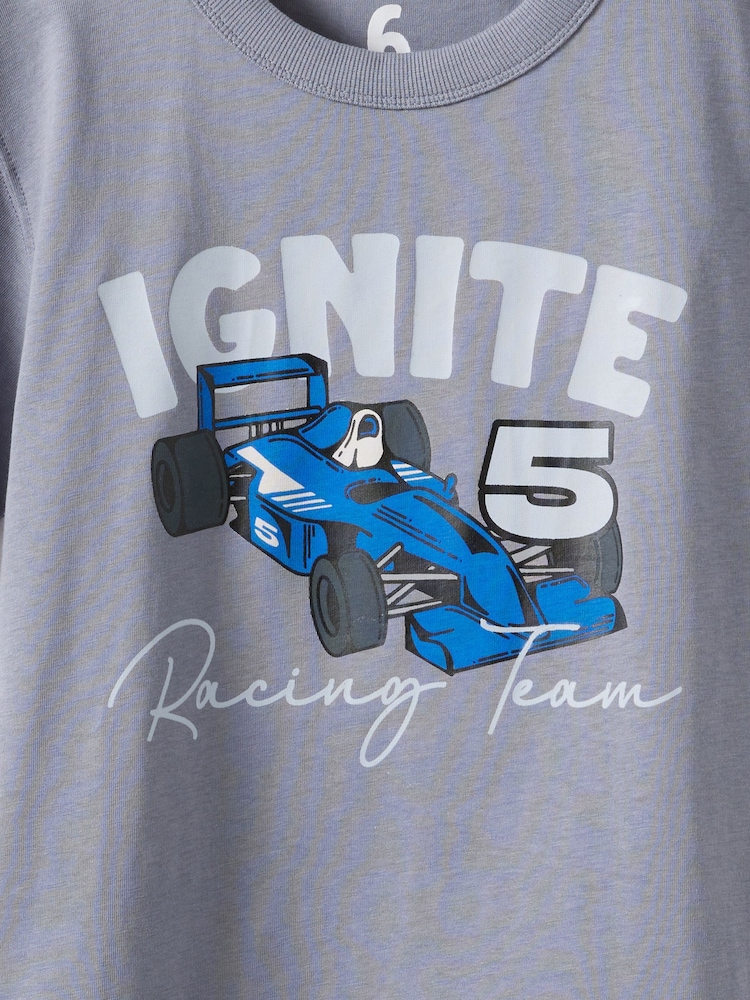 Cotton On Steel Grey Jonny Short Sleeve Back Graphic Print T-Shirt - Image 2 of 3