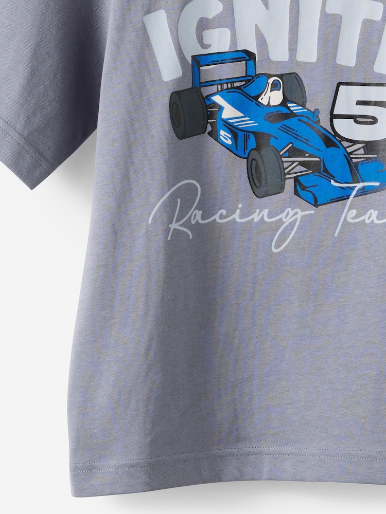 Cotton On Steel Grey Jonny Short Sleeve Back Graphic Print T-Shirt - Image 3 of 3