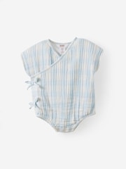 Cotton On Blue Woven Cross Over Tie Playsuit - Image 1 of 3