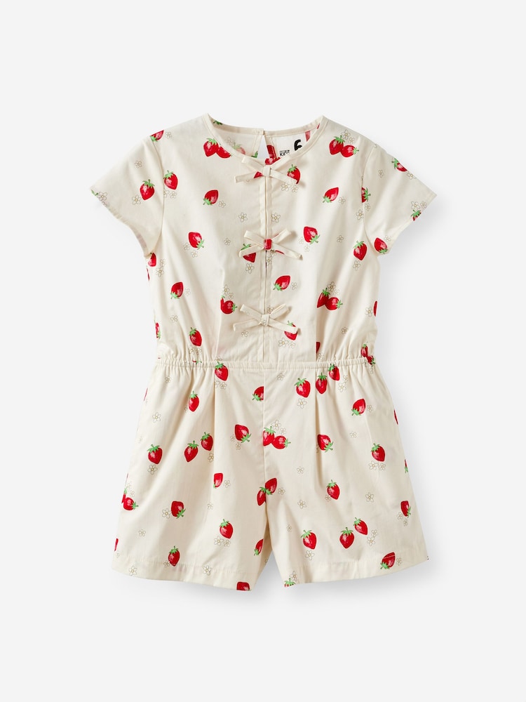 Cotton On White Woven Bow Playsuit - Image 1 of 3