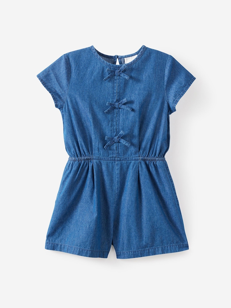 Cotton On Blue Woven Bow Playsuit - Image 1 of 3