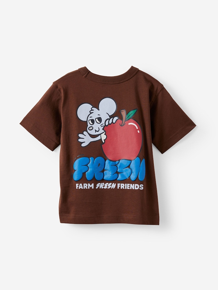 Cotton On Brown Jonny Short Sleeve Back Graphic Print T-Shirt - Image 2 of 3