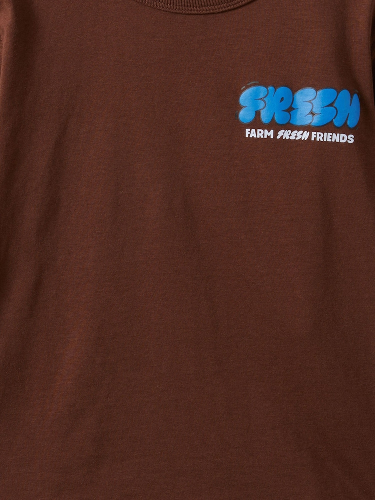 Cotton On Brown Jonny Short Sleeve Back Graphic Print T-Shirt - Image 3 of 3