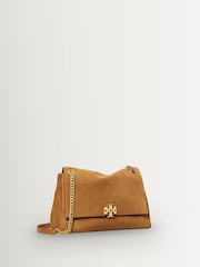 Tory Burch Brown Charlie Quilted Suede Shoulder Bag - Image 2 of 5