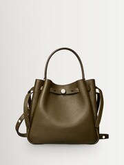 Tory Burch Green Romy Pebbled Bucket Bag - Image 2 of 5