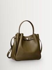 Tory Burch Green Romy Pebbled Bucket Bag - Image 3 of 5