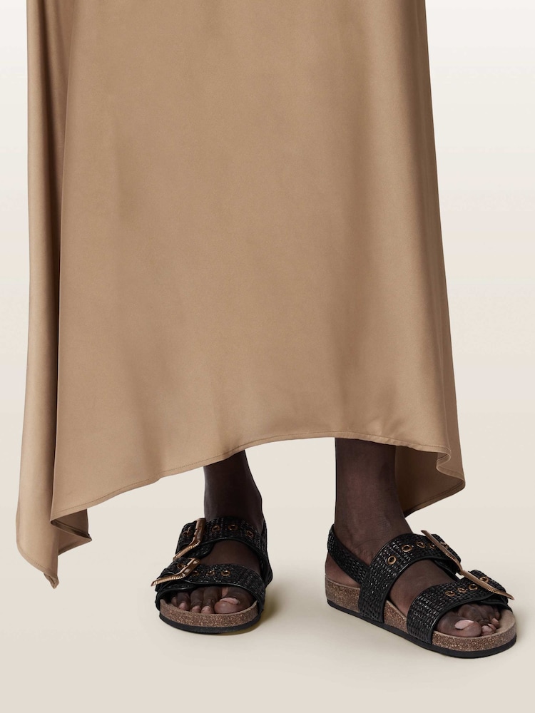 AllSaints Black Staffa Raffia Sandals - Image 1 of 6