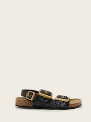 AllSaints Black Staffa Raffia Sandals - Image 2 of 6