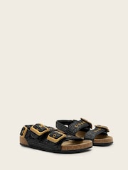 AllSaints Black Staffa Raffia Sandals - Image 4 of 6