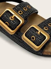 AllSaints Black Staffa Raffia Sandals - Image 5 of 6