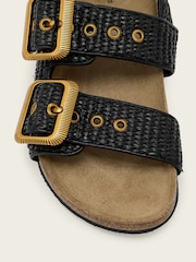 AllSaints Black Staffa Raffia Sandals - Image 6 of 6