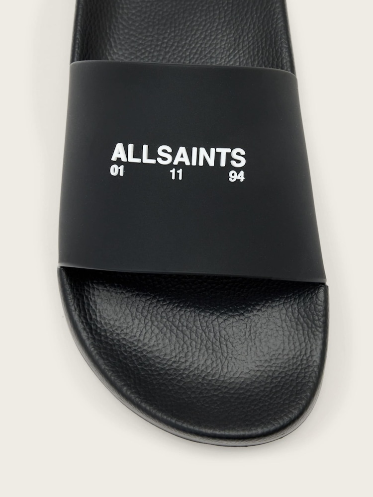AllSaints Black Date Slider Sandals - Image 6 of 6