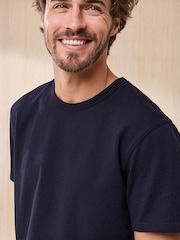 Cotton Traders Blue Signature Seersucker T-Shirt - Image 3 of 4