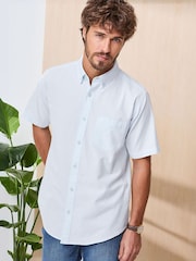 Cotton Traders Green Signature Short Sleeve Oxford Shirt - Image 2 of 4