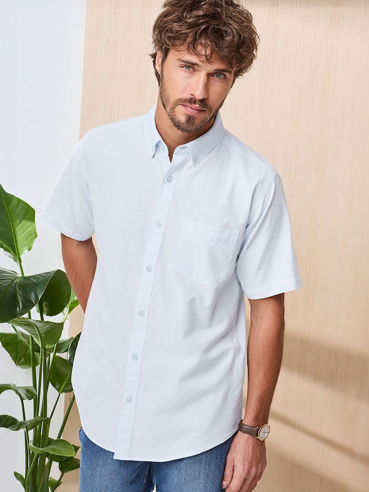 Cotton Traders Green Signature Short Sleeve Oxford Shirt - Image 2 of 4