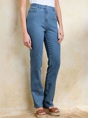 Cotton Traders Blue Stretch Comfort Straight Leg Denim Jeans - Image 2 of 4