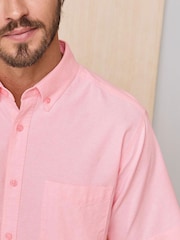 Cotton Traders Pink Signature Short Sleeve Oxford Shirt - Image 4 of 4