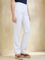 Cotton Traders White Stretch Comfort Straight Leg Twill Jeans - Image 1 of 4