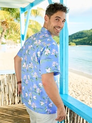 Cotton Traders Blue Short Sleeve Summer Print Soft Touch Shirt - Image 3 of 3