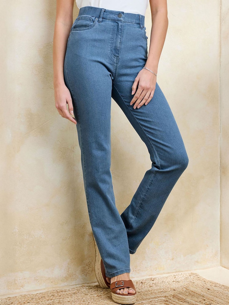 Cotton Traders Blue Stretch Comfort Straight Leg Denim Jeans - Image 1 of 4