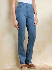 Cotton Traders Blue Stretch Comfort Straight Leg Denim Jeans - Image 2 of 4